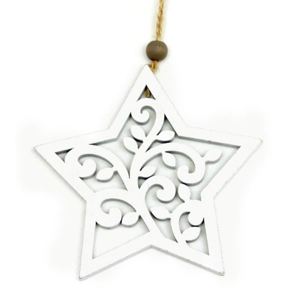 Χριστουγεννιάτικο Σκαλιστό Αστέρι, Λευκό (12cm)